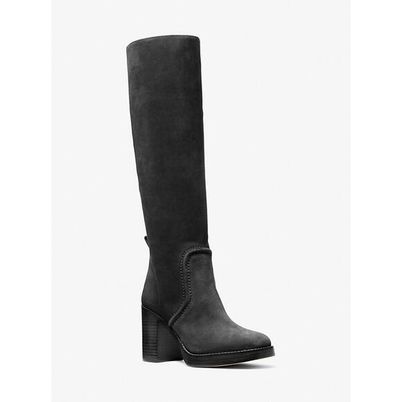 MICHAEL KORS CLASSIC HAYDEN BLACK SUEDE KNEE HIGH BOOT 100% LEATHER. SZ 8 $325 - Picture 2 of 11